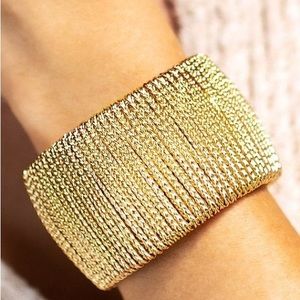 Gold-tone Cuff Wire Adjustable Statement Design NWT